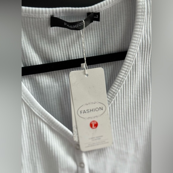 White Ribbed Tank Top - Picture 2 of 4